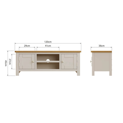 Oregon Oak & Stone Painted TV Unit - Large