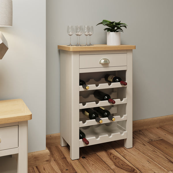 Oregon Oak & Stone Painted Wine Cabinet