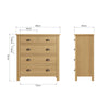 Oregon Oak Chest of Drawers - 2 Over 3 Chest