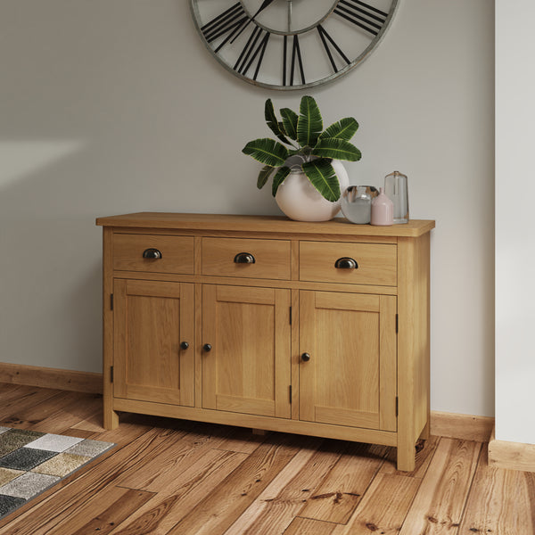 Oregon Oak Sideboard 3 Door The Oak Outlet Co