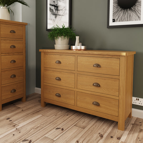 Oregon Oak Chest of Drawers - 6 Drawer