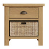 Oregon Oak Side Table - 1 Drawer with Basket