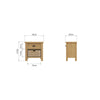 Oregon Oak Side Table - 1 Drawer with Basket