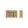 Oregon Oak Sideboard - 3 Drawer 6 Baskets