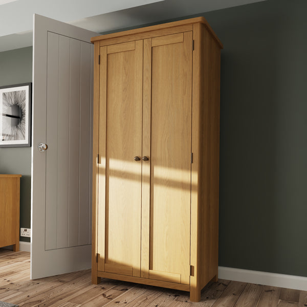 Oregon Oak Wardrobe - 2 Door