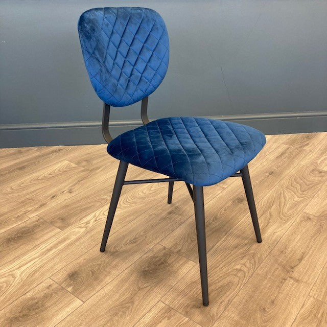 Ranger Dining Chair Navy Velvet The Oak Outlet Co