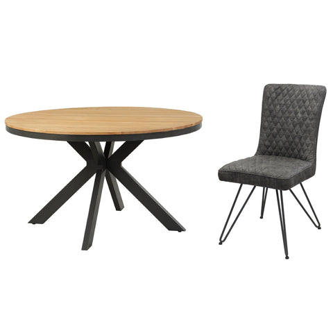 PACKAGE DEAL - Fusion Oak Round Dining Table & x4 Fusion Dining Chairs