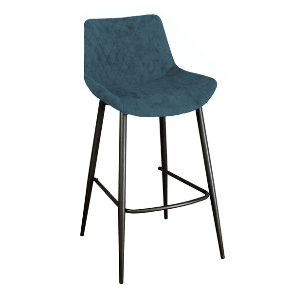 Sigma Bar Stool - Mineral Blue - Graphite Leg