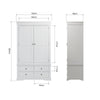 Chantilly White Painted Wardrobe - 2 Door, 4 Drawer