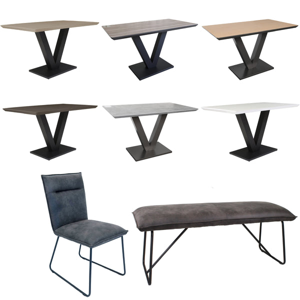 PACKAGE DEAL - Larson Dining Table & x2 Larson Dining Chairs + Larson Bench