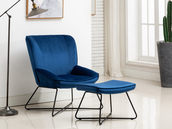 Teagan Chair & Stool Set - Blue