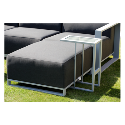 Mambo Del Mar Garden Furniture - Aluminium Chaise Section - Dark Grey Fabric, Grey Frame