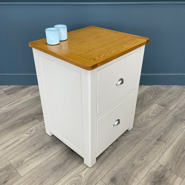 Grey wood store filing cabinet