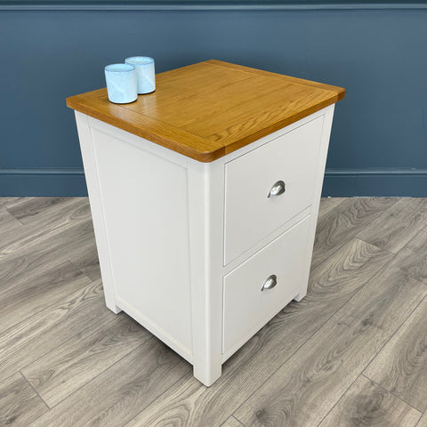 Todenham Stone Painted & Oak Filing Cabinet (Showroom Clearance)