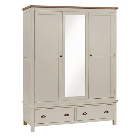 Portland Triple Wardrobe - Stone