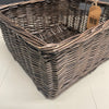 Wicker Grey Low Square Basket with Handles