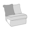 Fantasia Sofa - Armless Unit (Pillow Back)