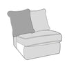 Chicago Sofa - Armless Unit (Pillow Back)