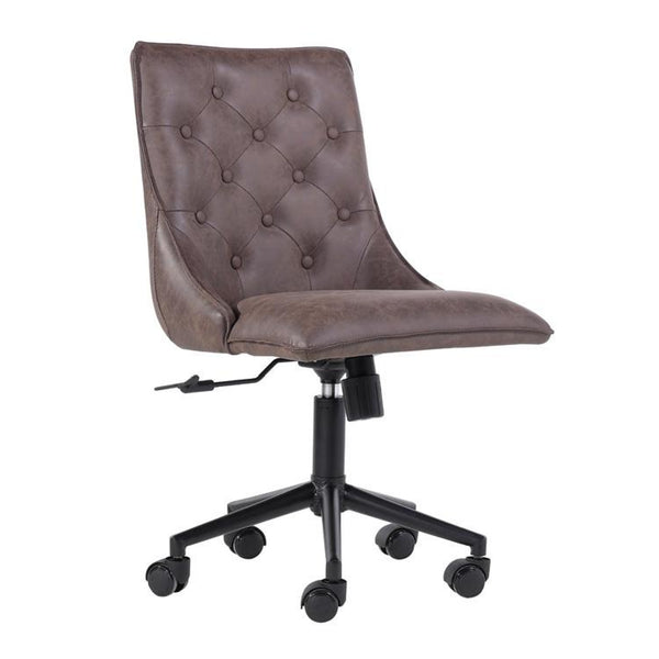 James Button Back Office Chair - Brown
