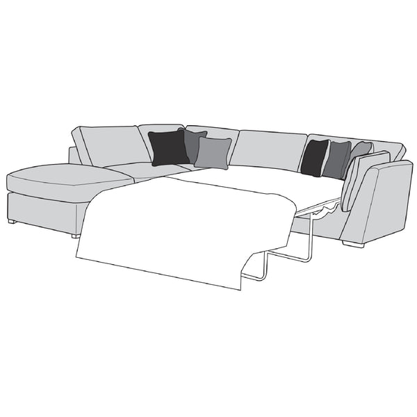 Phoenix Sofa - 1 Corner 2 Sofa Bed with Stool