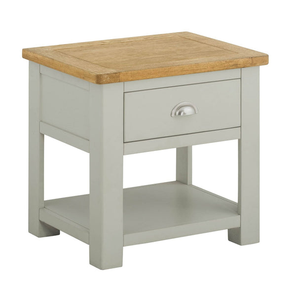 Portland Lamp Table with Drawer - Stone