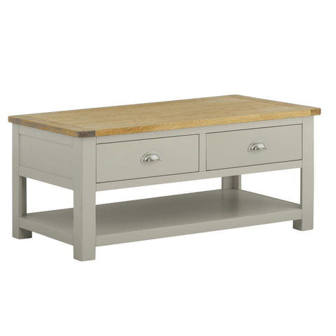 Portland Coffee Table with Drawers - Stone