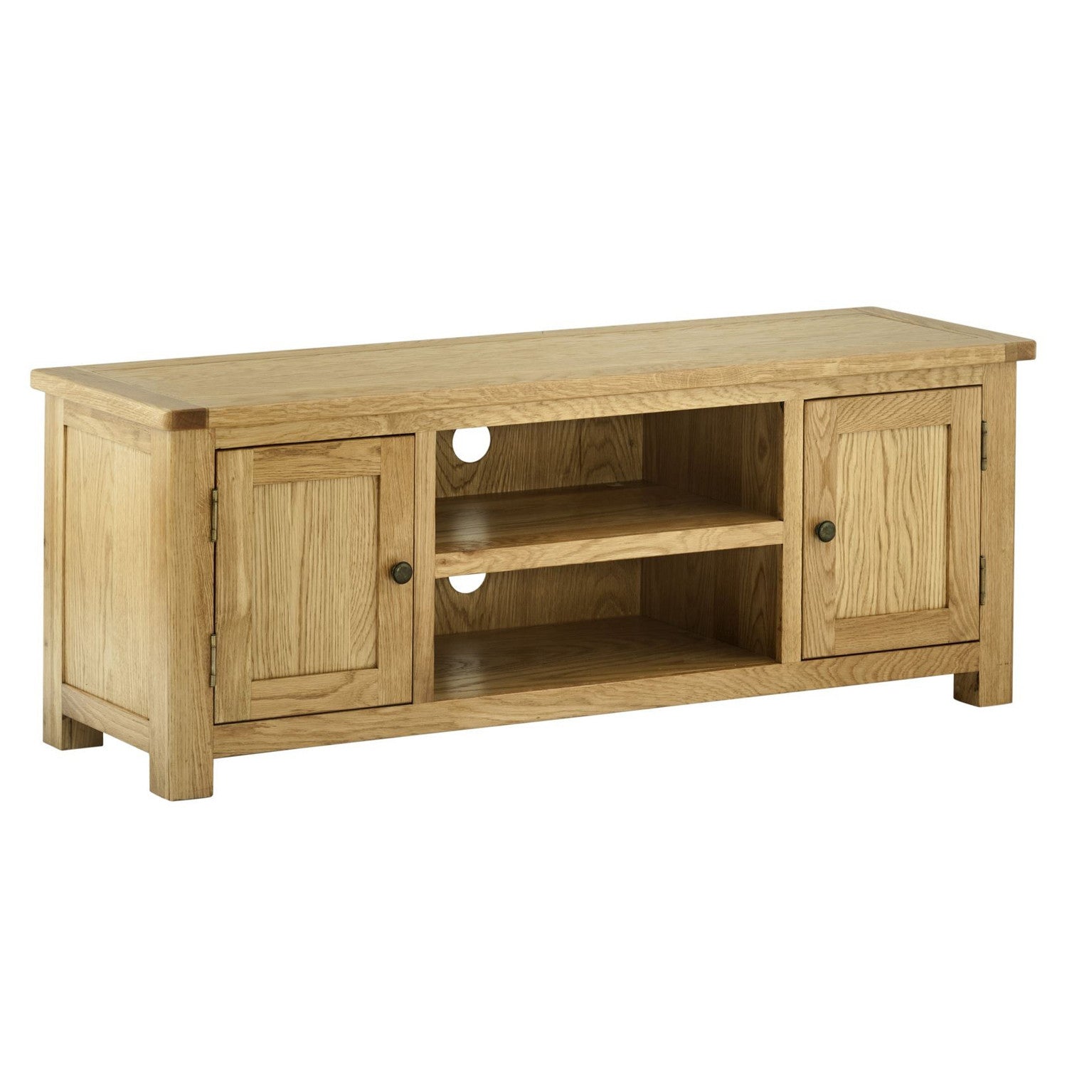 Portland oak large TV unit